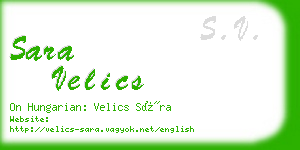 sara velics business card